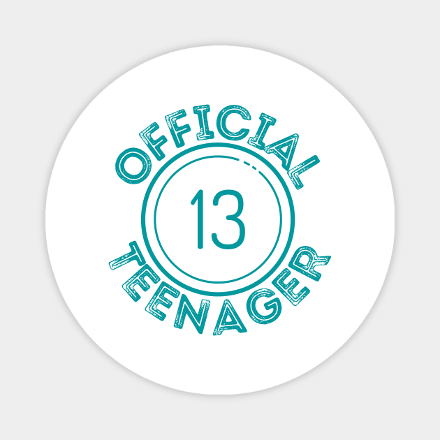 13 Official Teenager Distressed Font Magnet by nathalieaynie